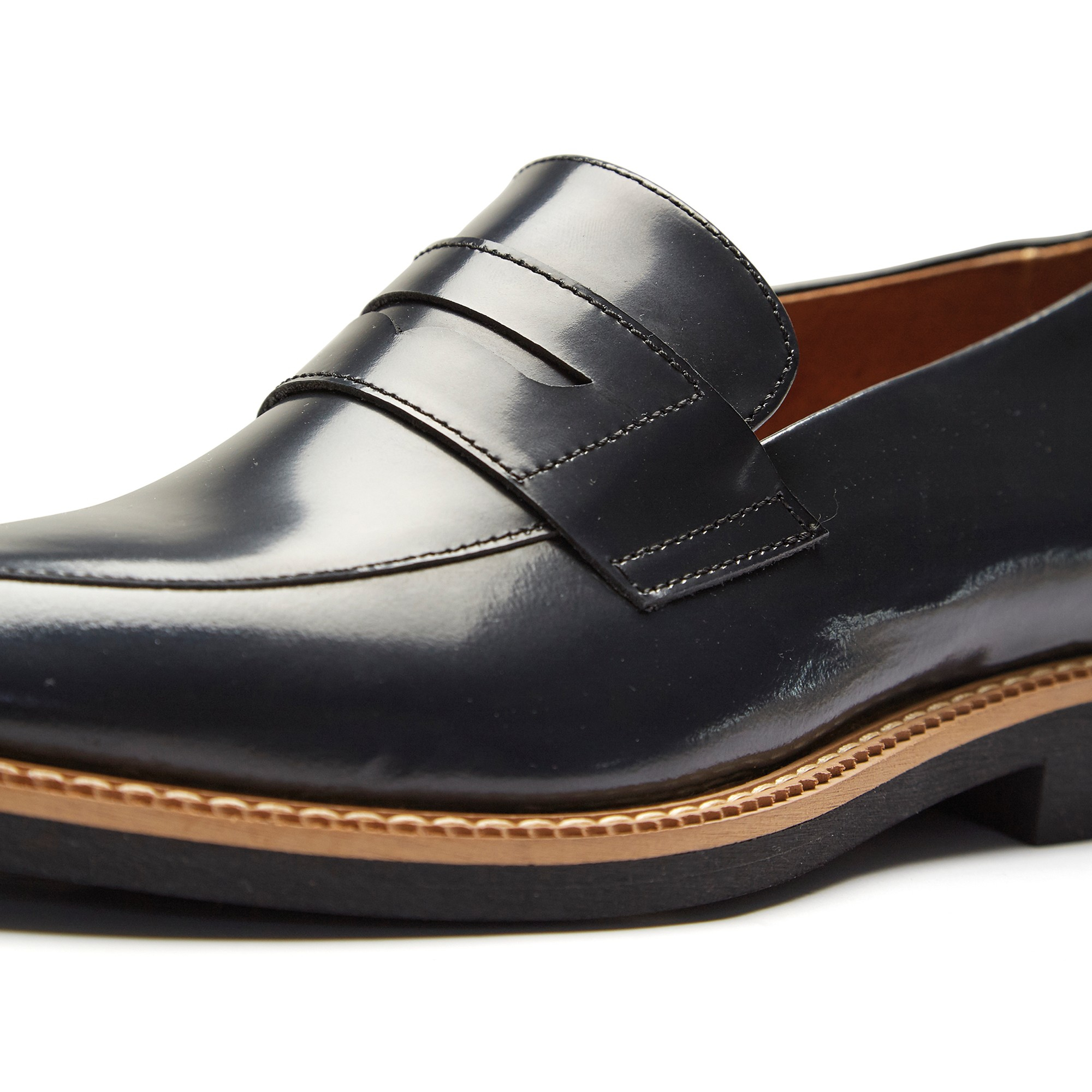 color block leather loafers