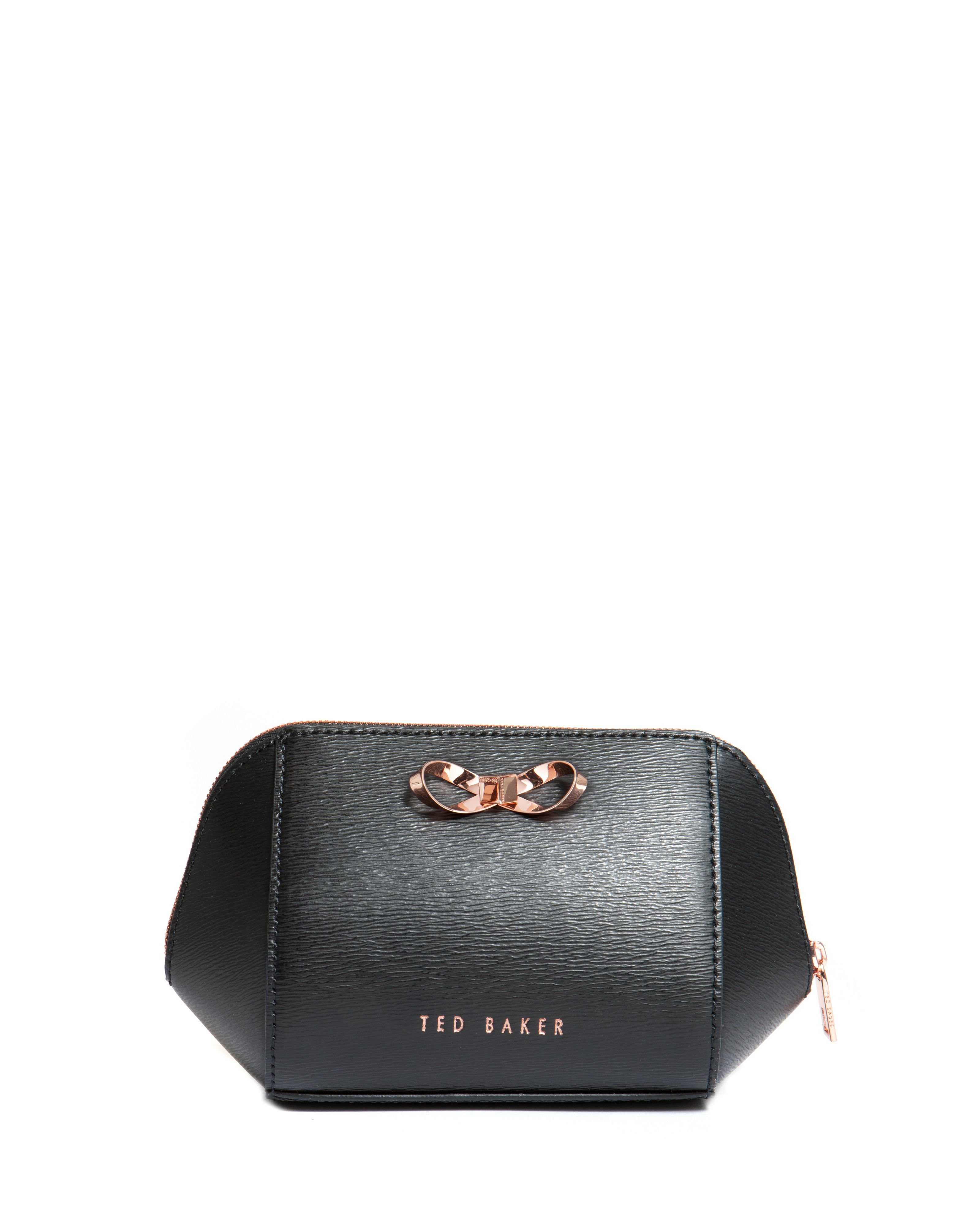 Ted baker Ammi Leather Bow Make Up Bag in Black Lyst