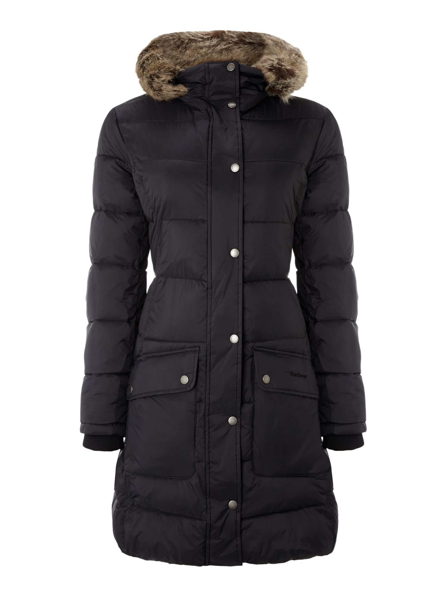 Barbour Long Length Bouy Quilt Coat in Black | Lyst