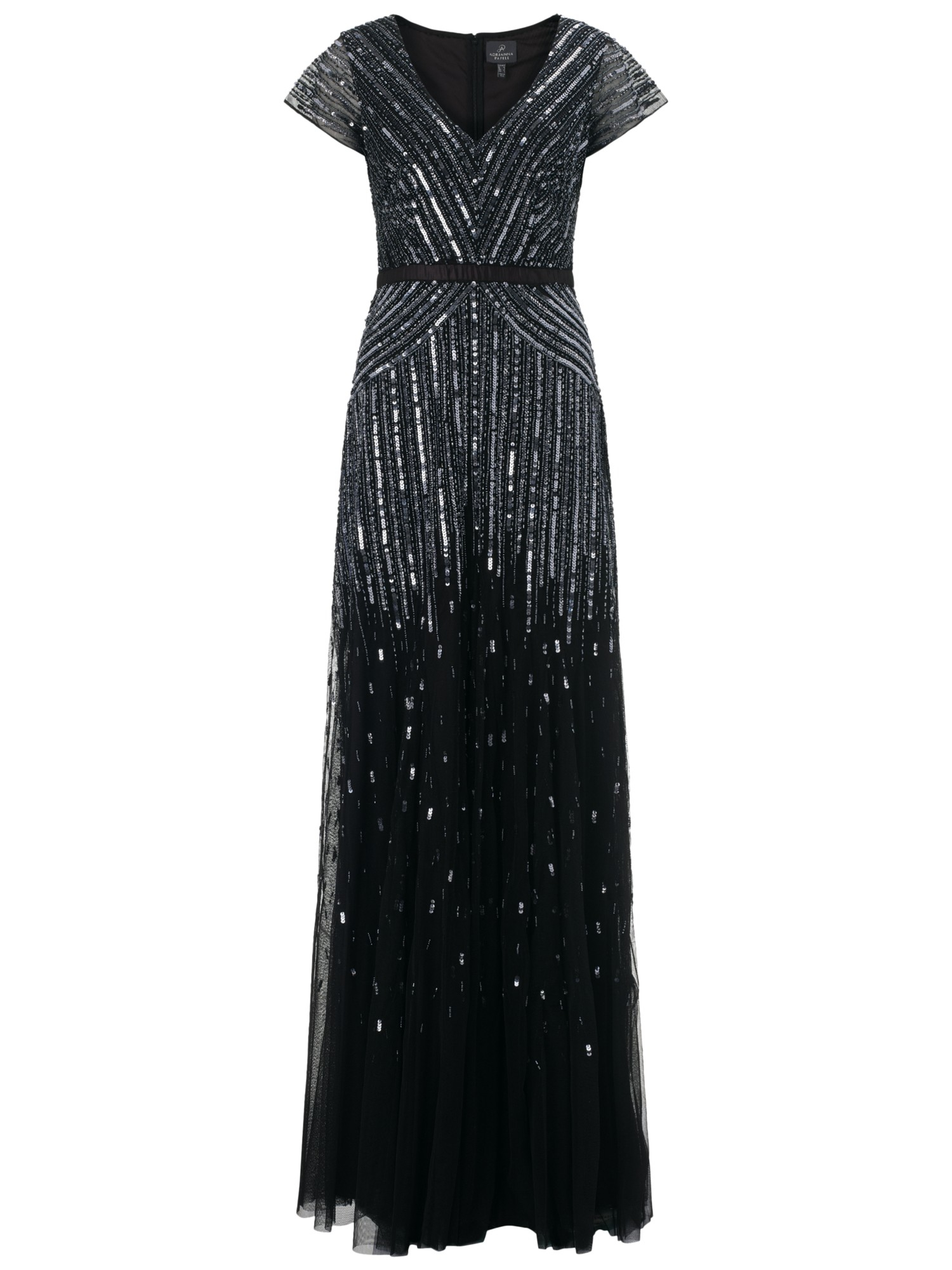 Adrianna papell Plus Size Cap-sleeve Beaded Sequined Gown in Silver ...