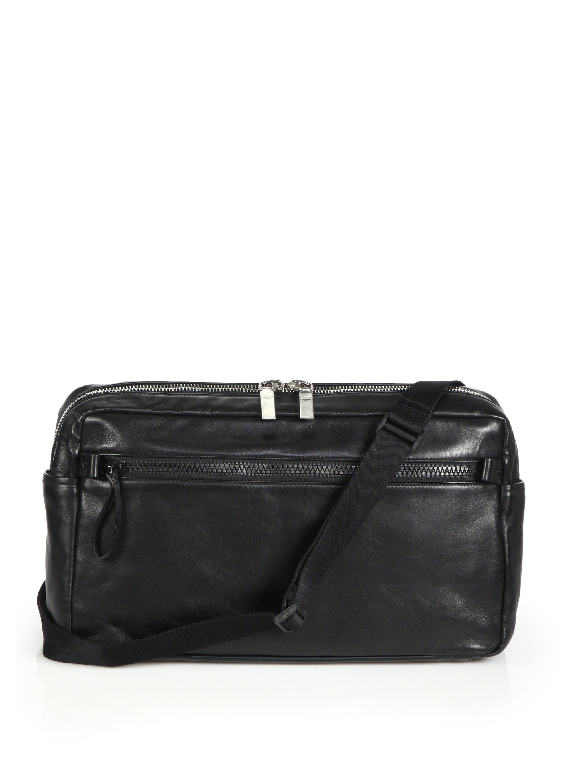 Lyst - Alexander mcqueen Leather Tech Crossbody Bag in Black for Men