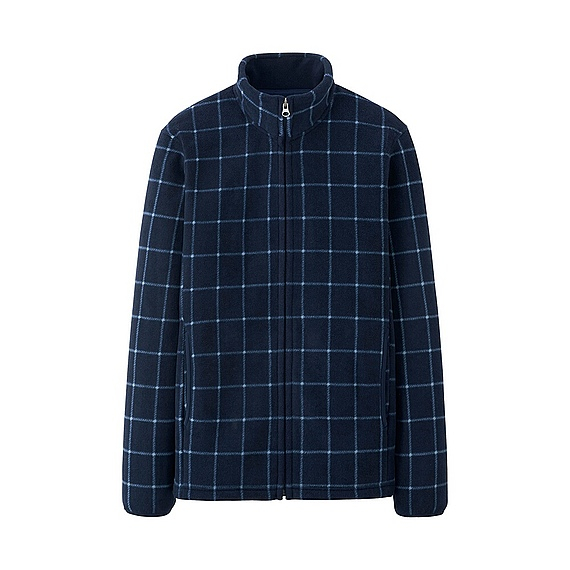 Uniqlo | Blue Printed Fleece Full-Zip Long Sleeve Jacket for Men | Lyst