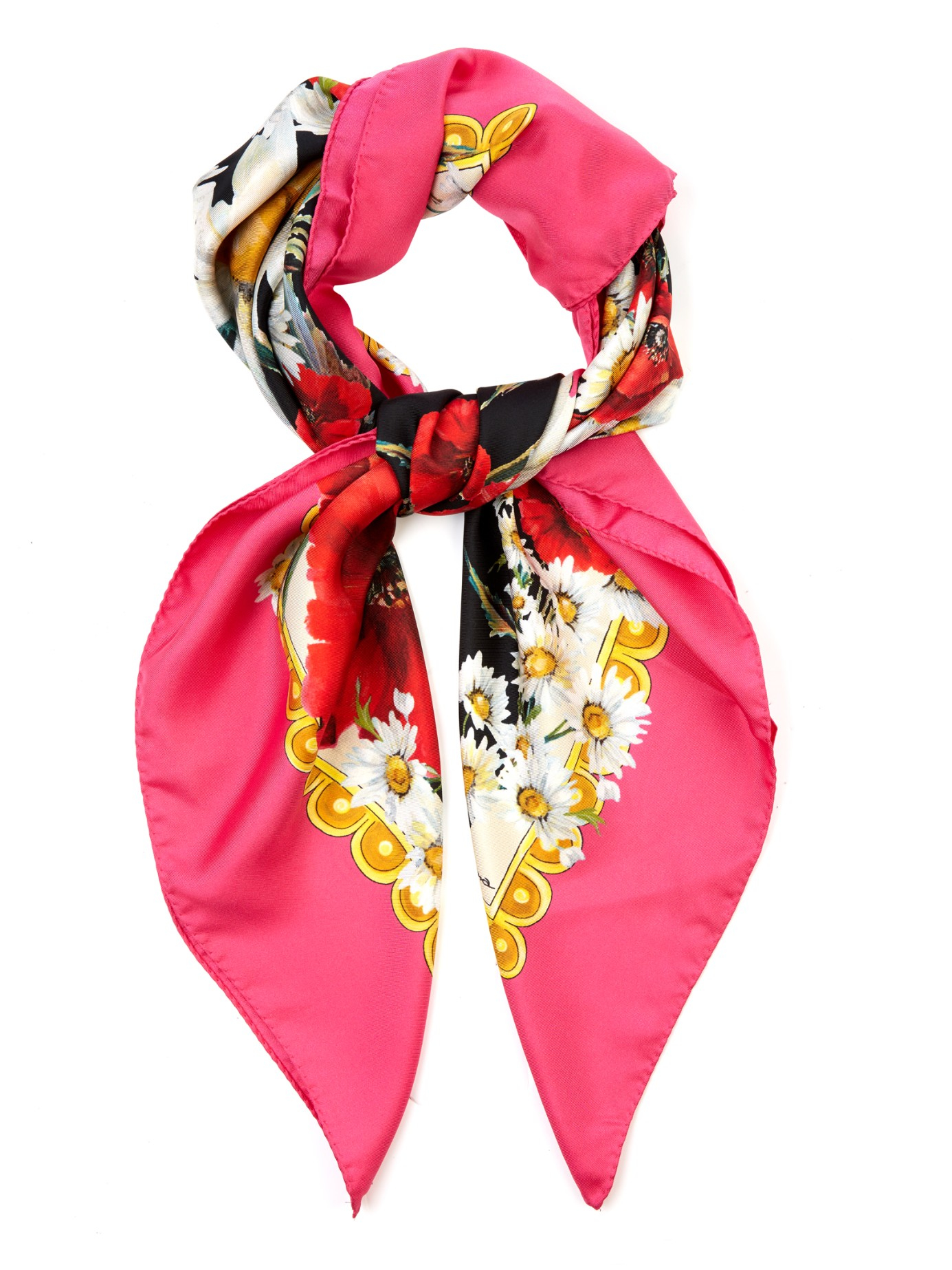 Lyst - Dolce & Gabbana Carreto-print Silk-twill Scarf