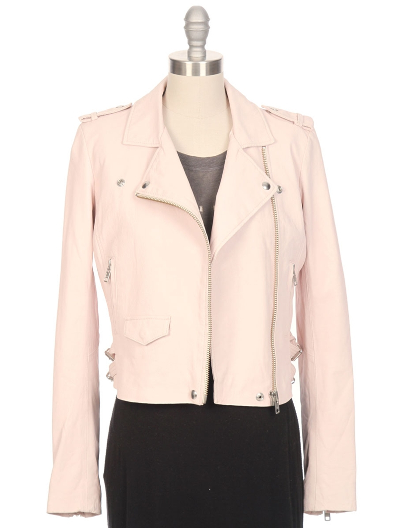 Iro Ashville Leather Jacket in Pink (LIGHT PINK) | Lyst