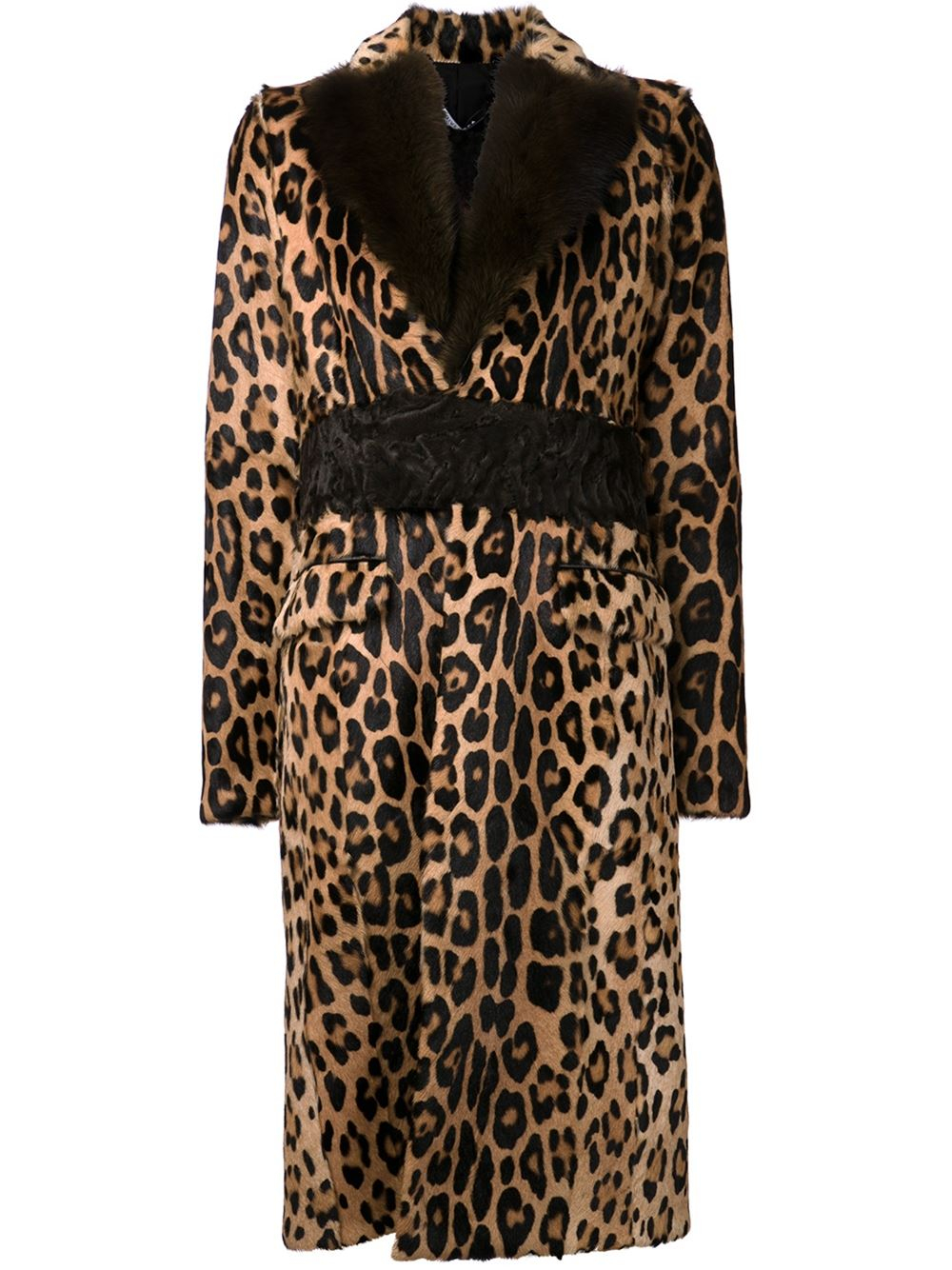 Lyst - Givenchy Leopard Print Coat in Brown