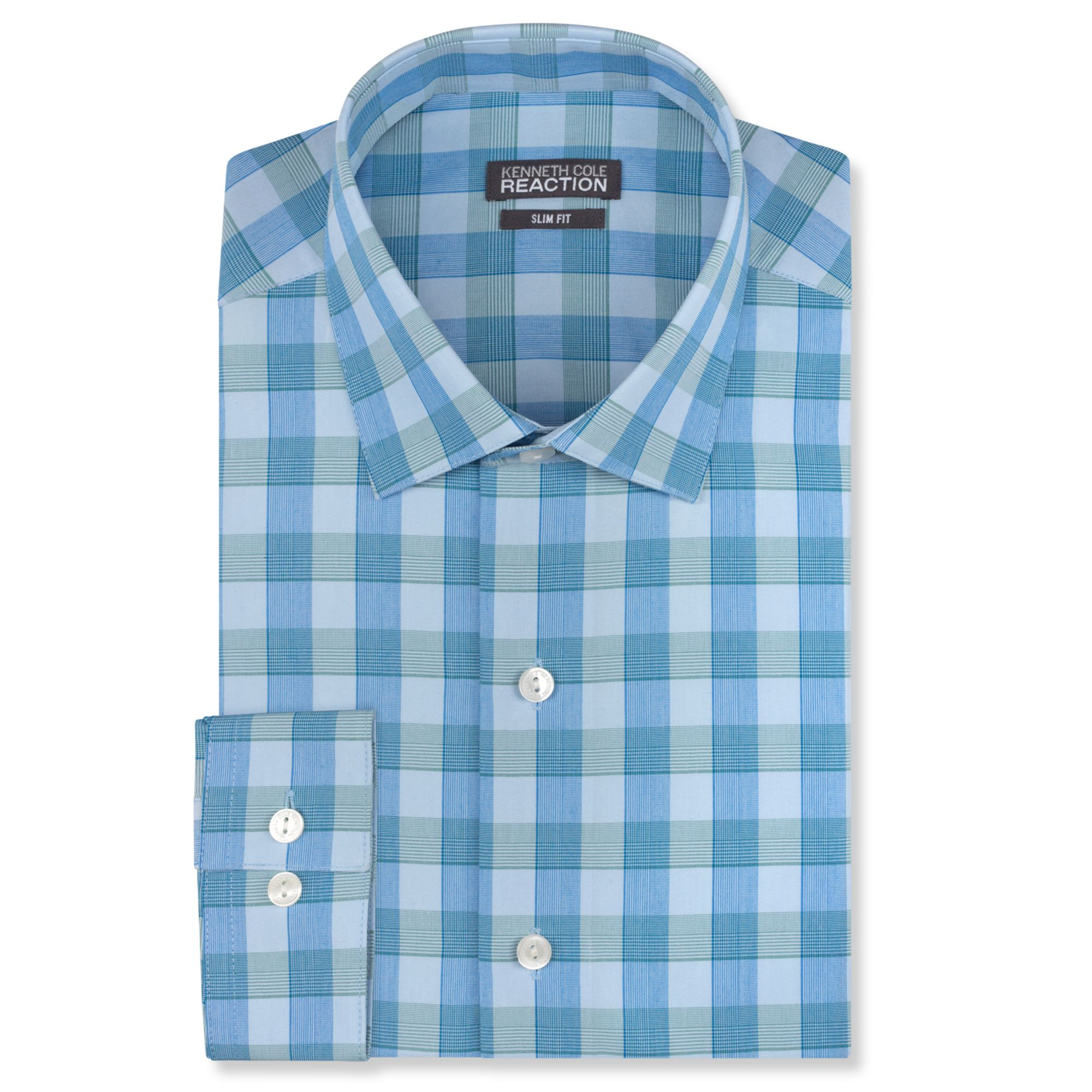 Kenneth Cole Reaction Slimfit Large Bold Check Dress Shirt in Blue for ...