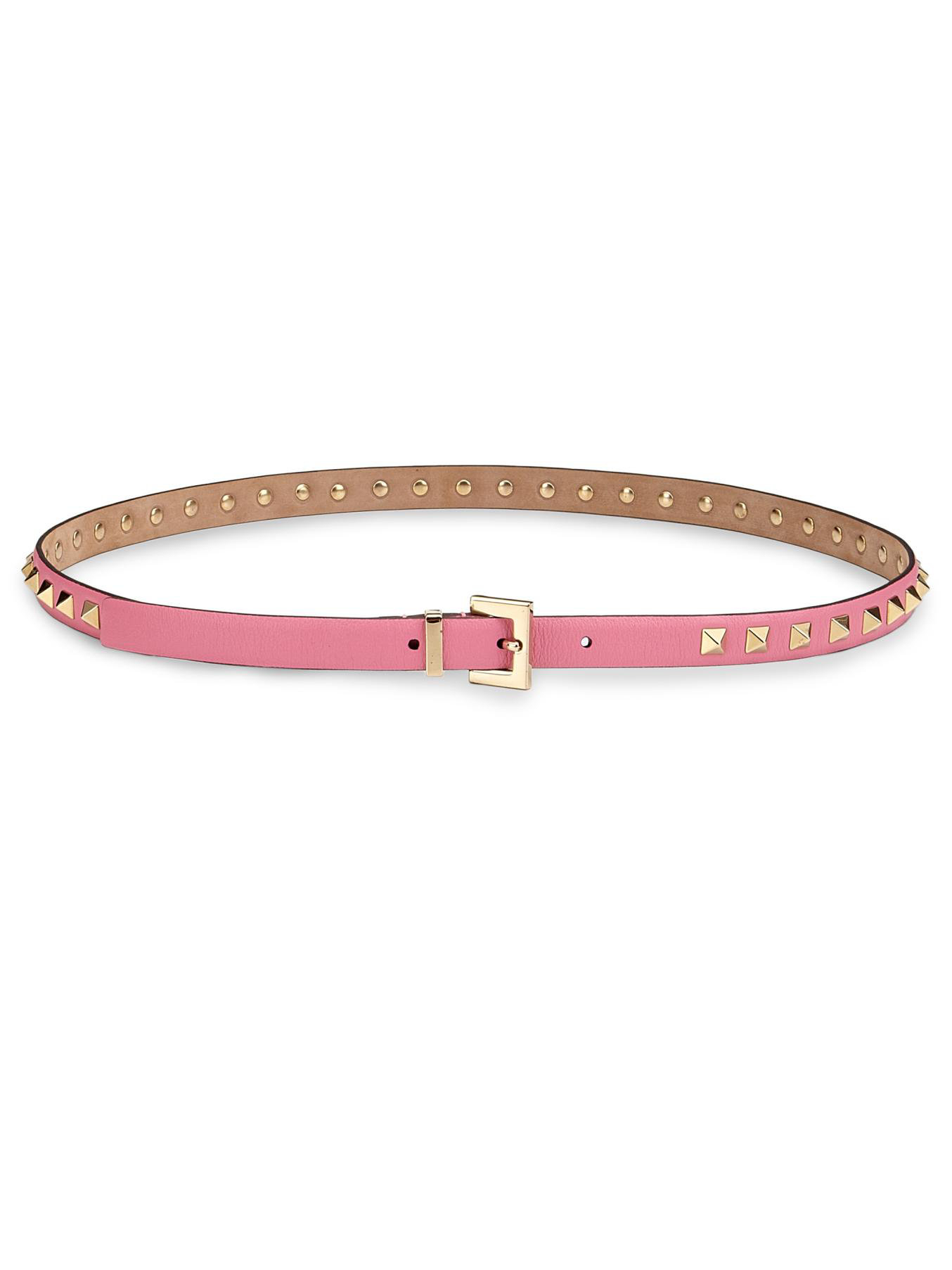 Lyst - Valentino Studded Leather Belt in Pink