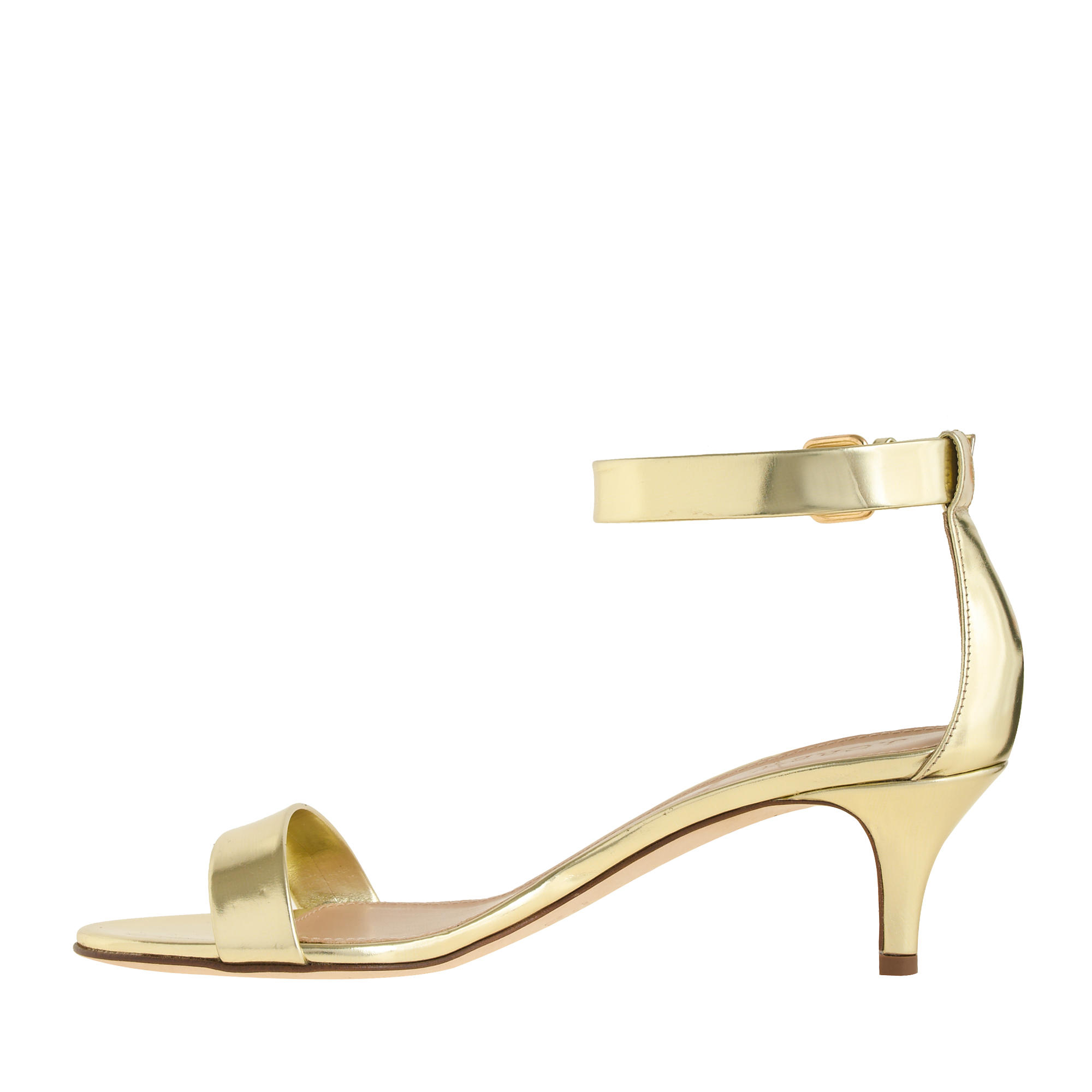 J crew Mirror Metallic Kitten heel  Sandals  in Gold  