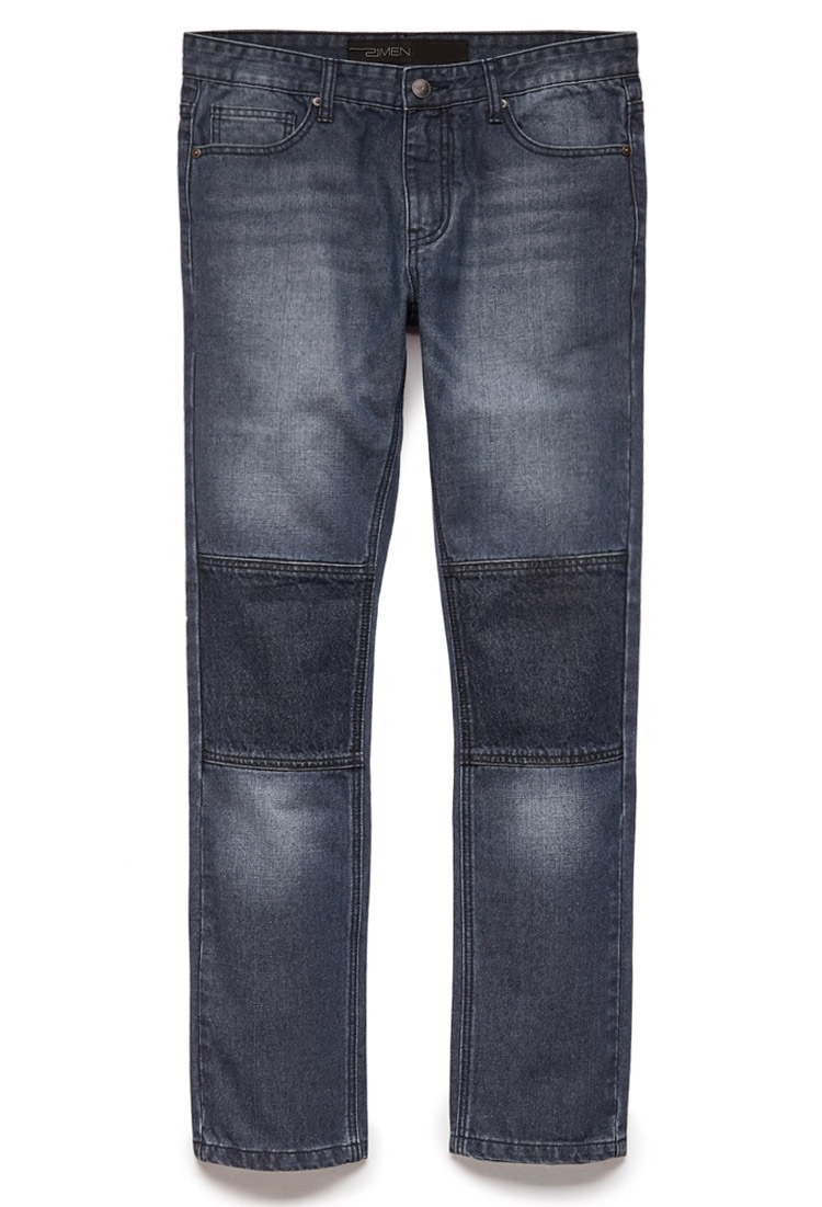 dark wash blue jeans