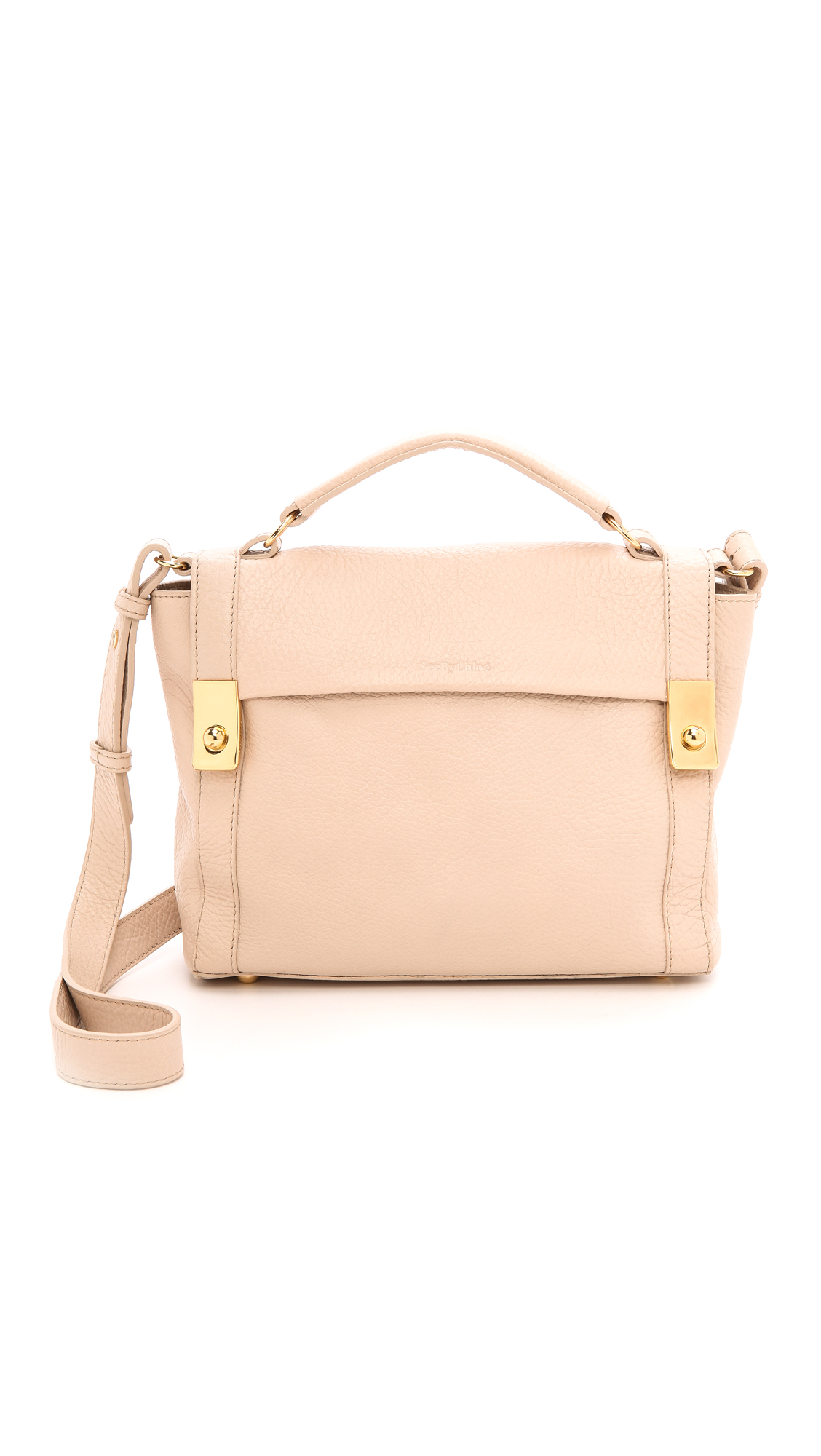 See By Chloé Jill Medium Satchel With Cross Body Strap - Beluga in Pink ...