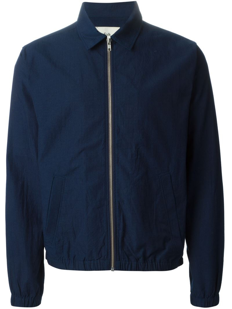 Lyst - Folk Classic Collar Bomber Jacket in Blue for Men