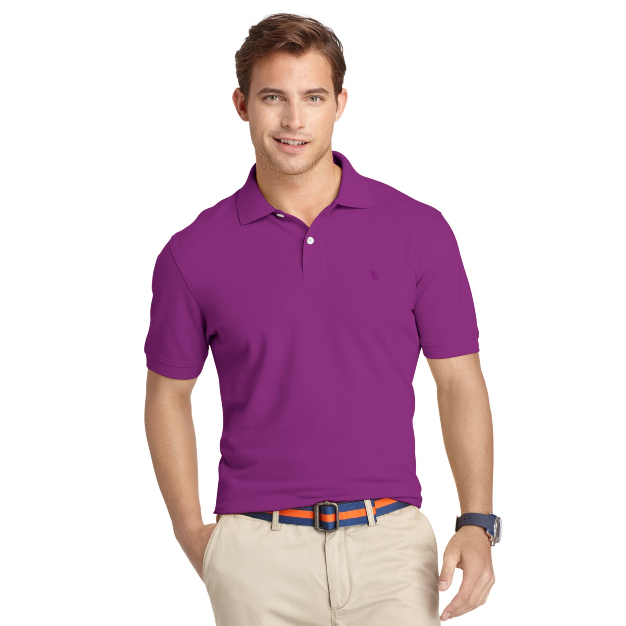 Izod Shirt Premium Pique Polo Shirt in Purple for Men | Lyst