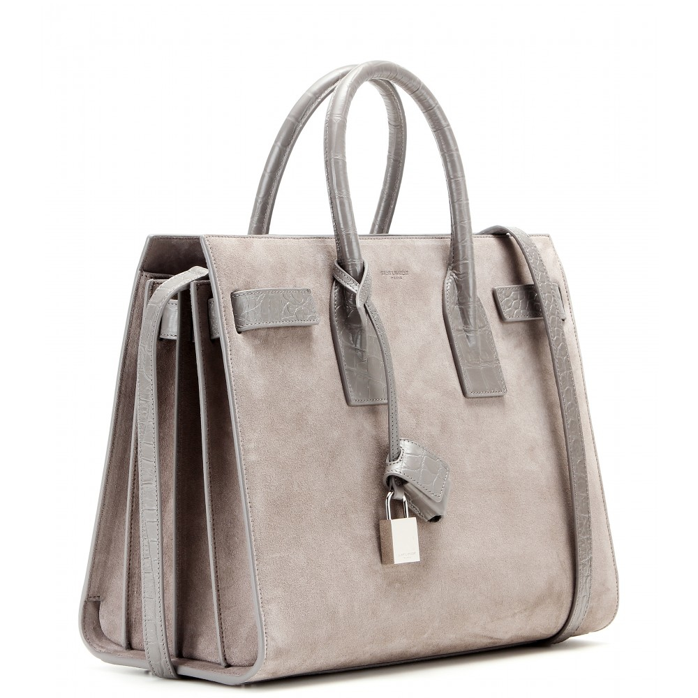 Saint laurent Sac De Jour Small Suede And Leather Tote in Beige ...