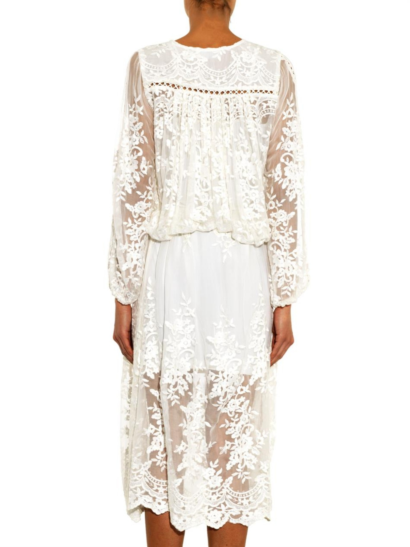 Lyst - Zimmermann Essence Silk Veil Dress in White