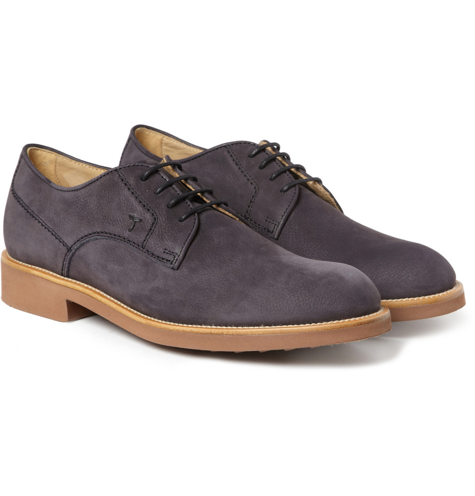 Lyst Tods Nubuck Leather Derby Shoes In Blue For Men 1857