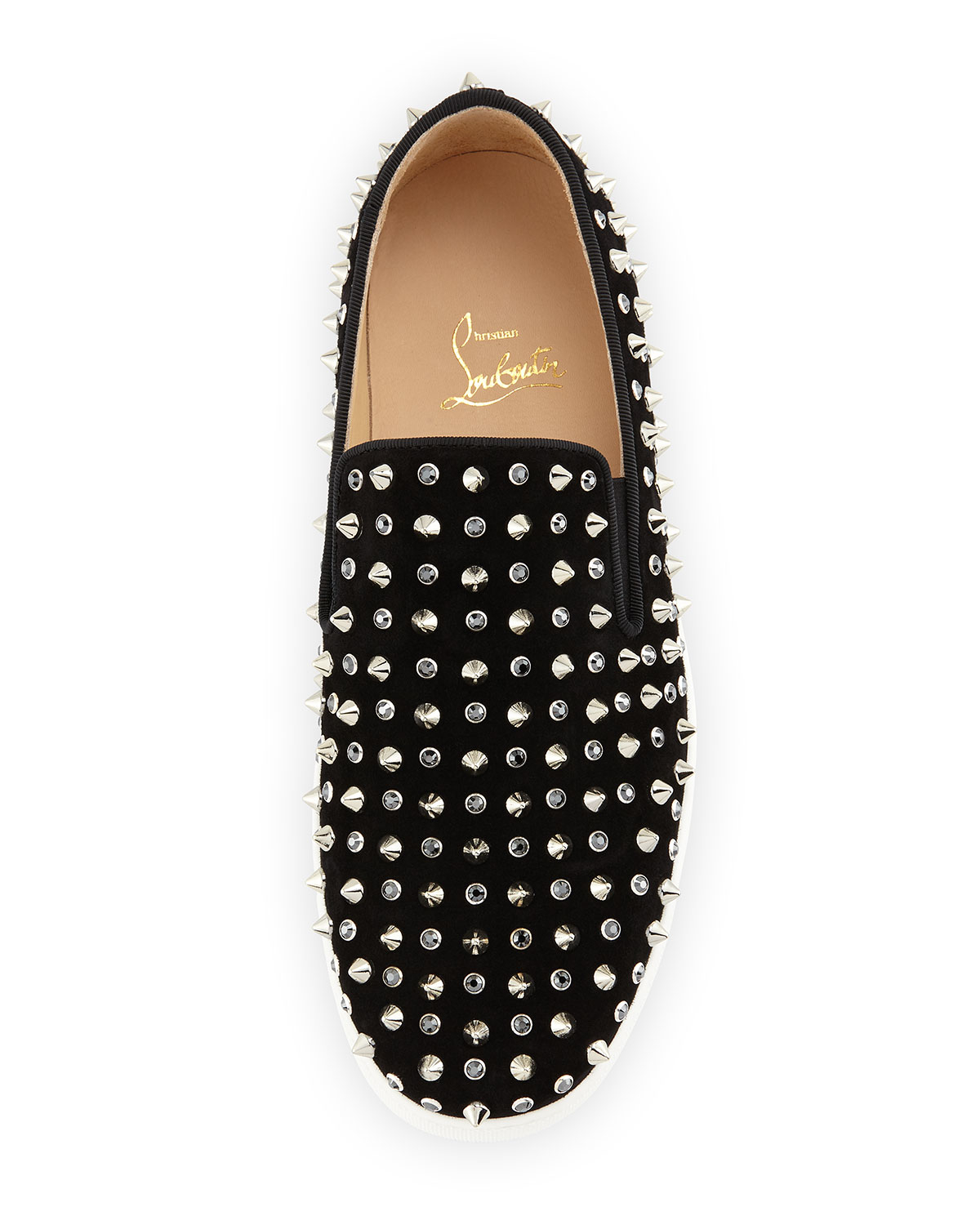 Christian louboutin Spike-Embellished Skate Shoes in Black | Lyst