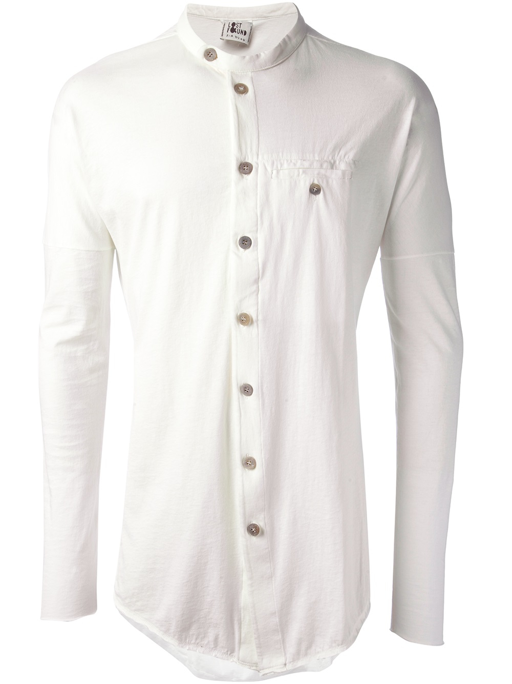 mens white collarless shirt uk