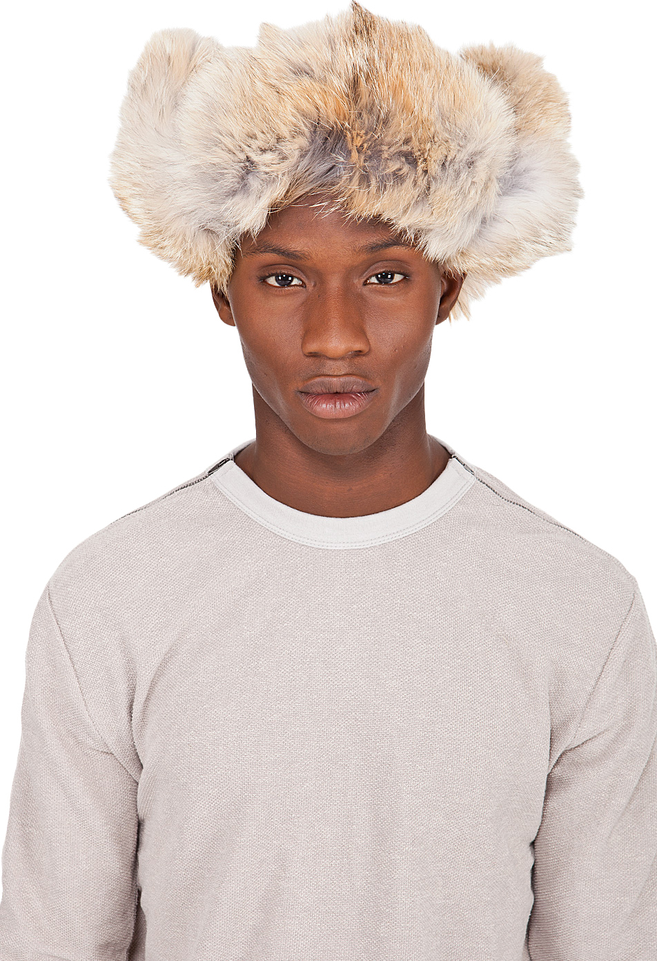 canada goose fur aviator hat