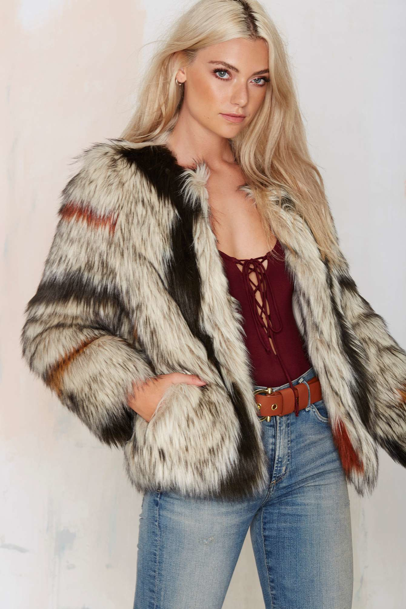 Lyst - Nasty Gal World Tour Faux Fur Coat