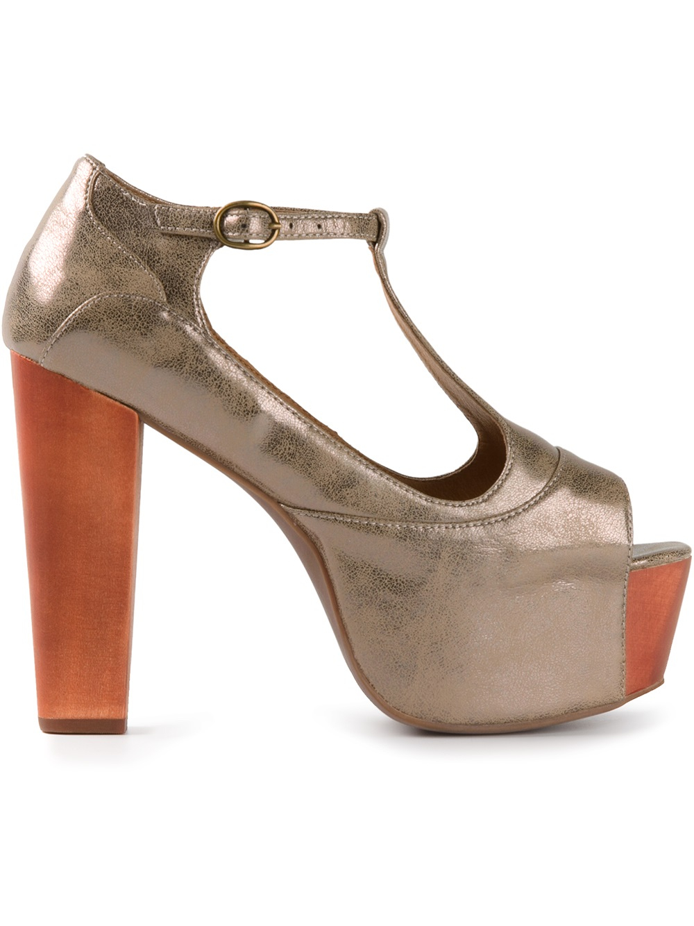 Jeffrey Campbell Foxywood Platform Sandals in Orange (metallic) | Lyst