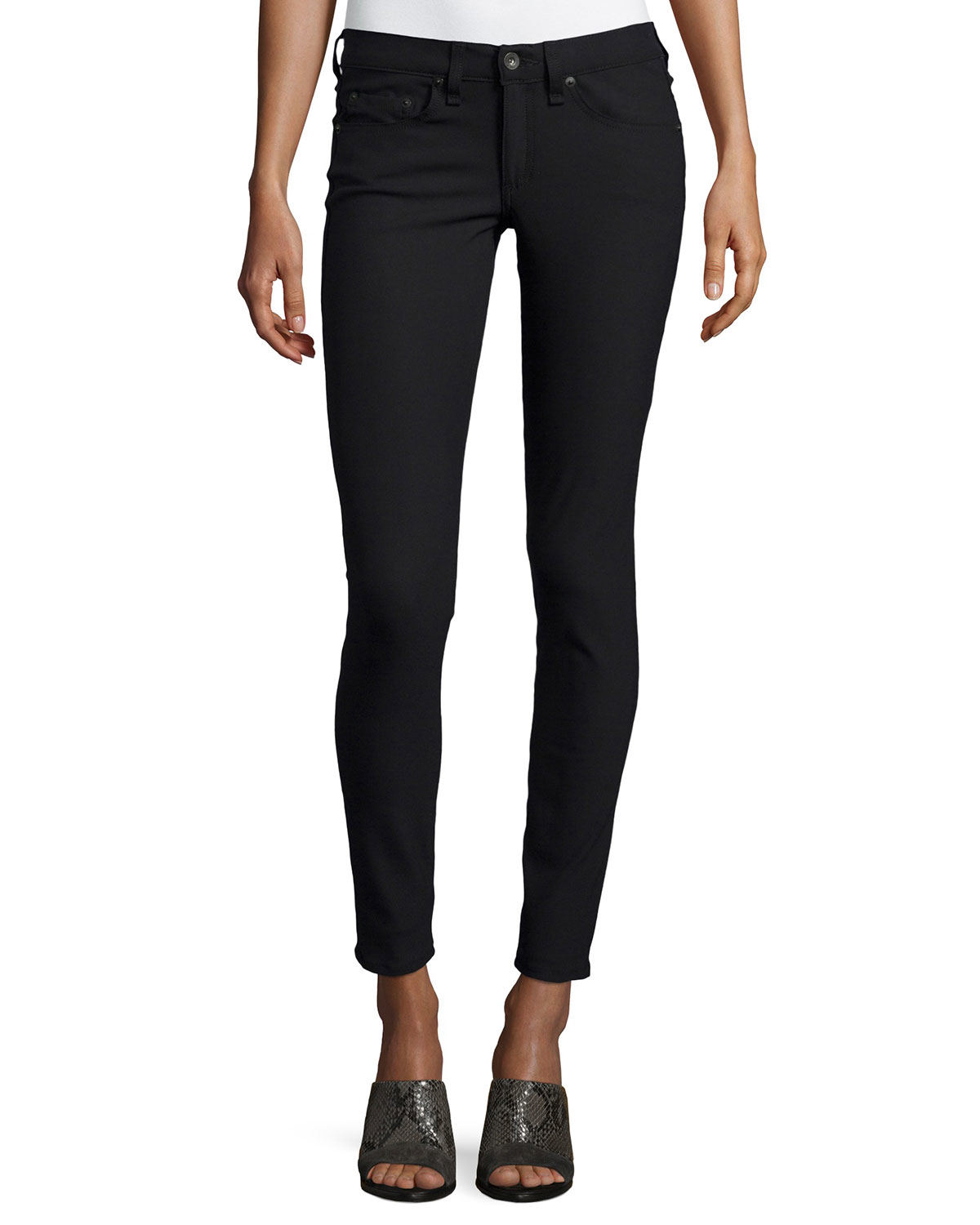 low rise black flare jeans