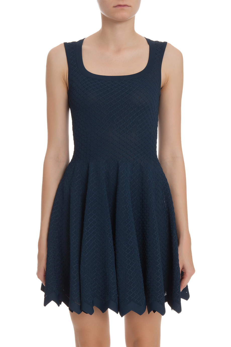ala 239 a scoop neck sl flare dress in blue lyst ala 239 a scoop neck sl flare dress in blue lyst