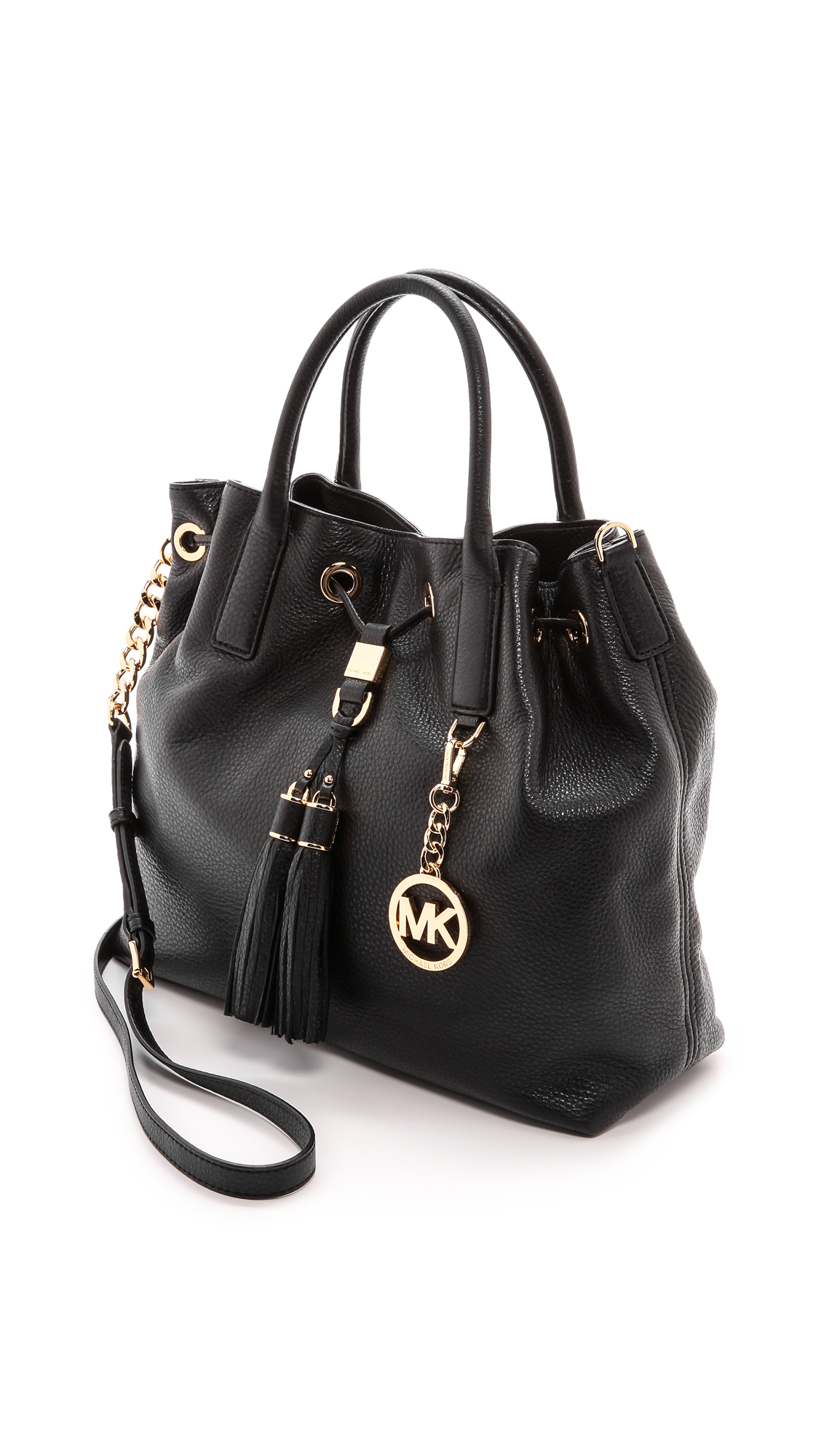 Michael michael kors Camden Large Drawstring Satchel - Black in Black ...