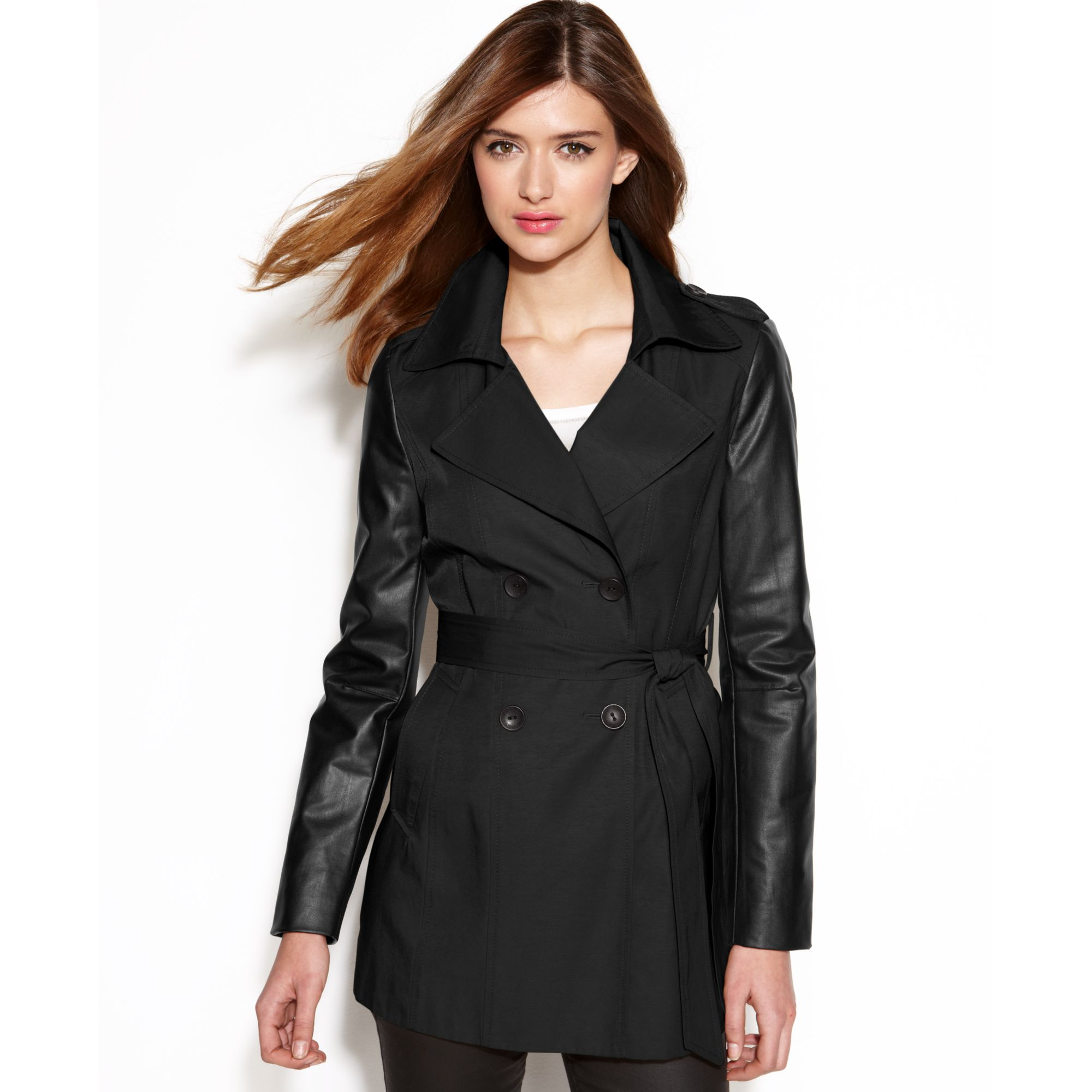 Faux Leather Trench Coat Black Coats And Jackets Missguided Ralph Lauren Faux Leather Trim Trench Coat