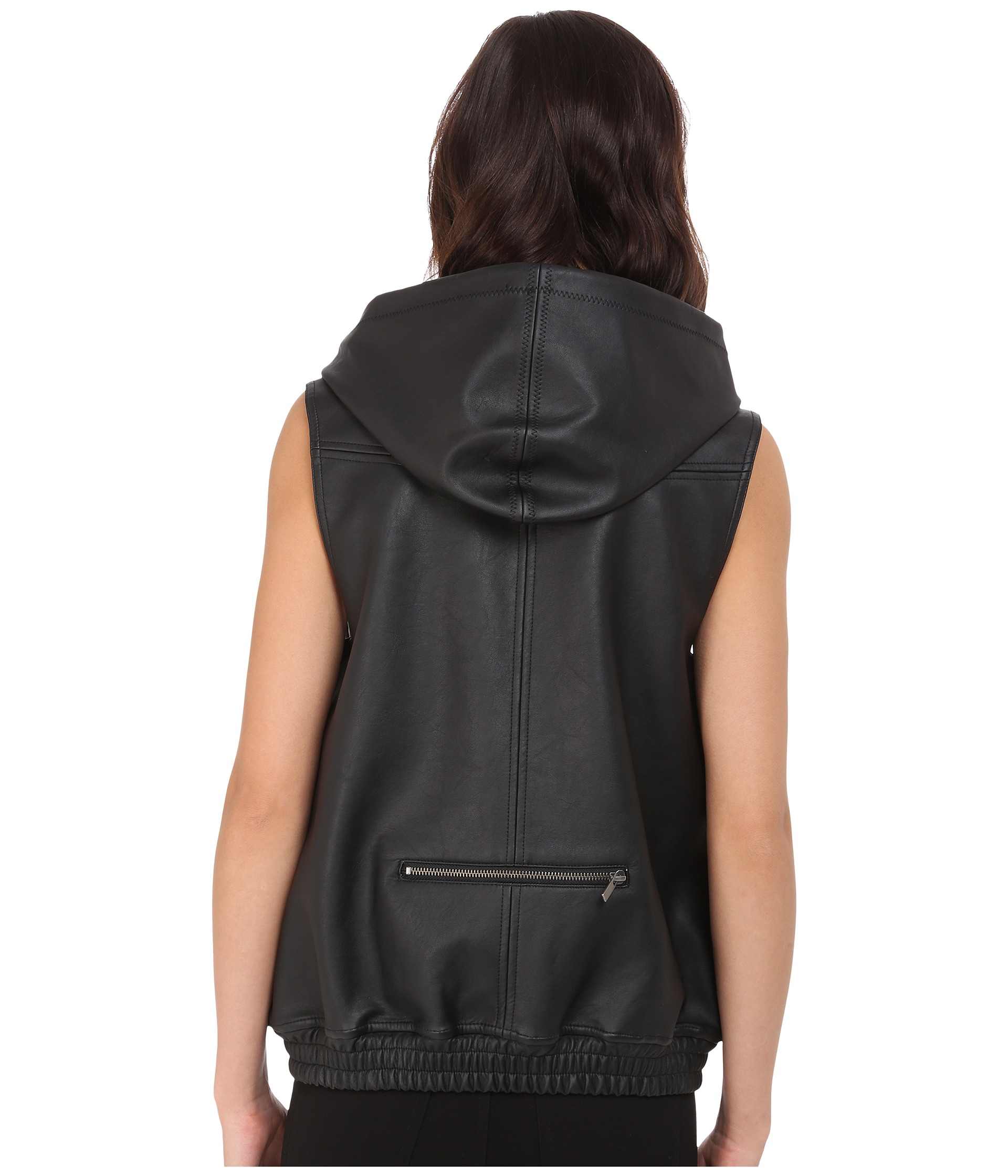 Lyst The Kooples Fancy Leather Hoodie Sweat in Black