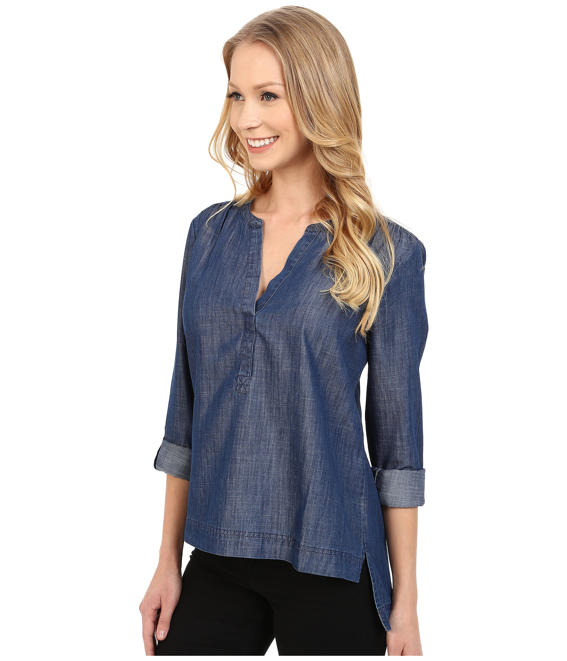 Lyst - Calvin Klein Jeans Cotton/tencel Long Sleeve Sport Popover in Blue