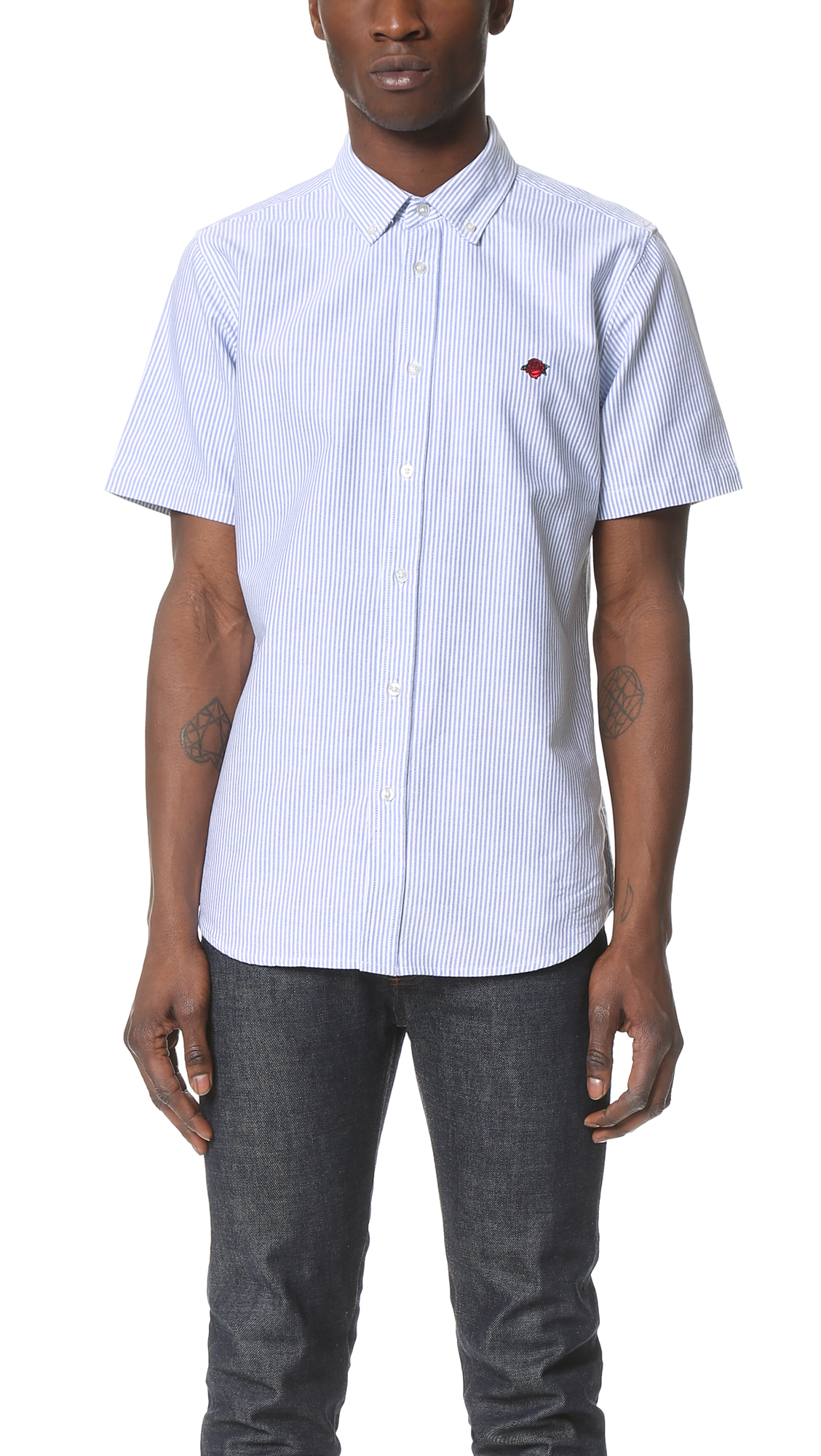 obey shirt blue