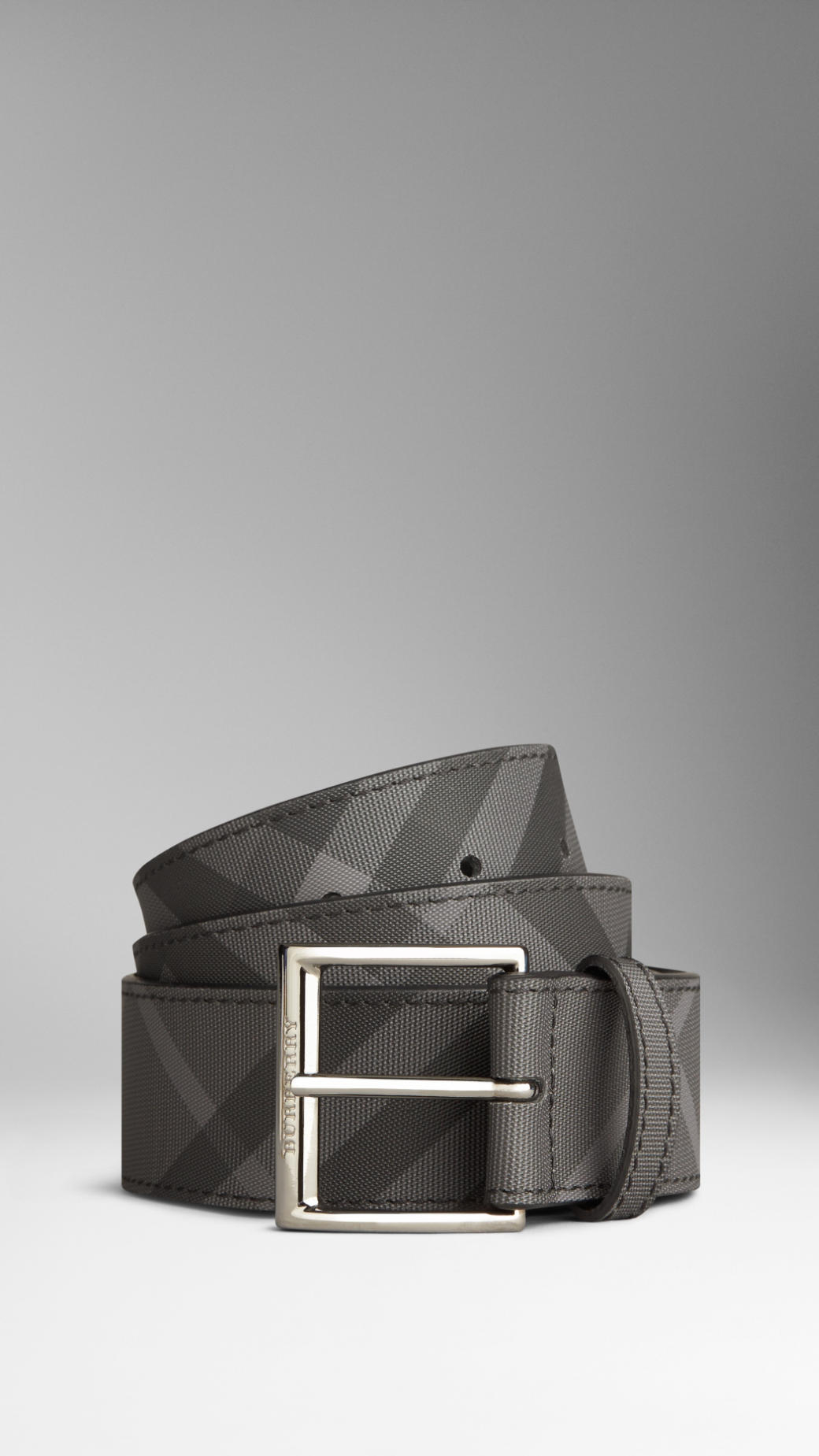 Burberry Charcoal Check Belt in Black for Men | Lyst