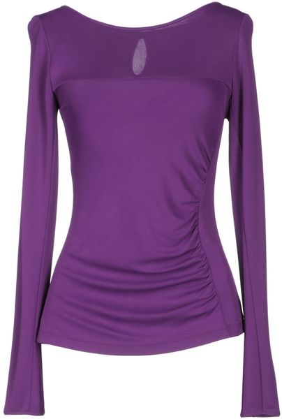 Versace Jeans Couture Long Sleeve T-shirt in Purple | Lyst