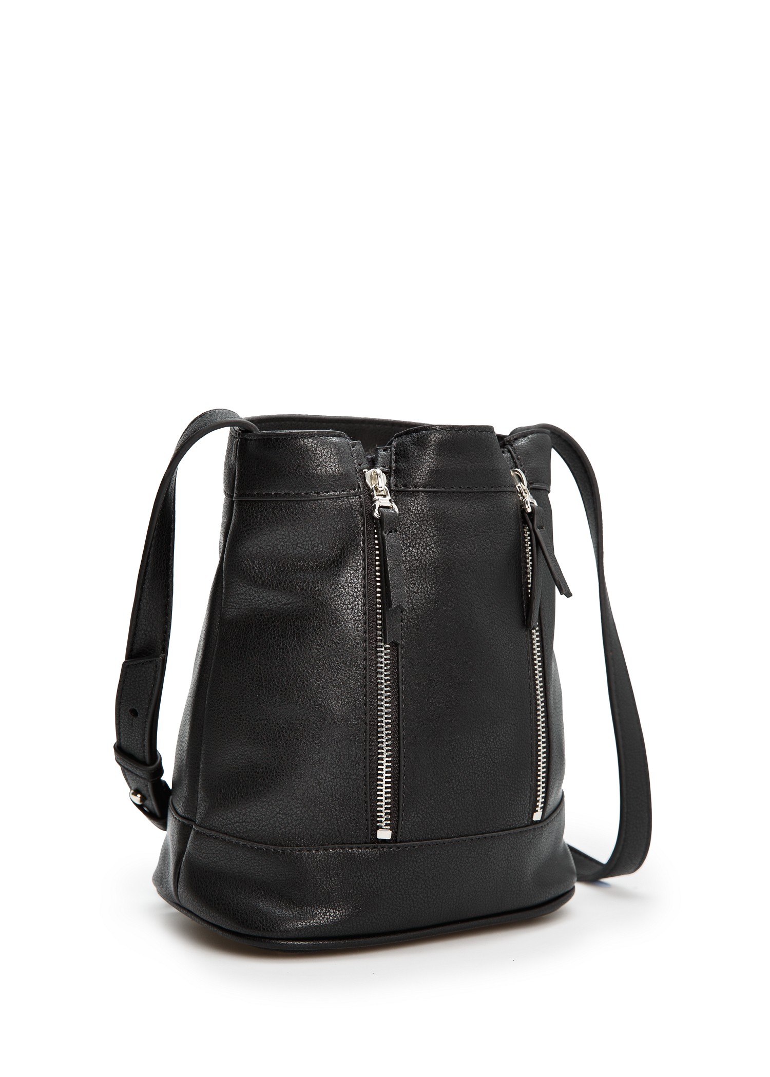 Mango Zip Bucket Bag in Black | Lyst