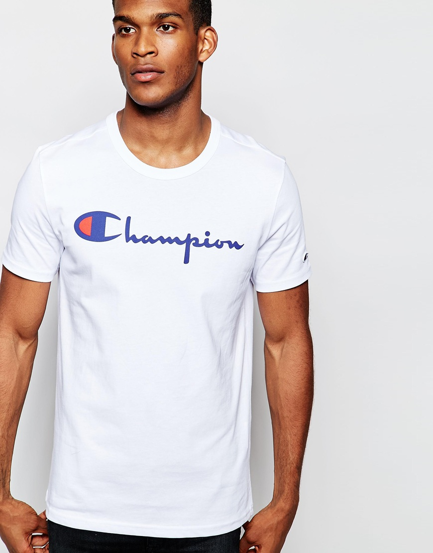Lyst - Champion Script T-shirt Exclusive To Asos in White for Men