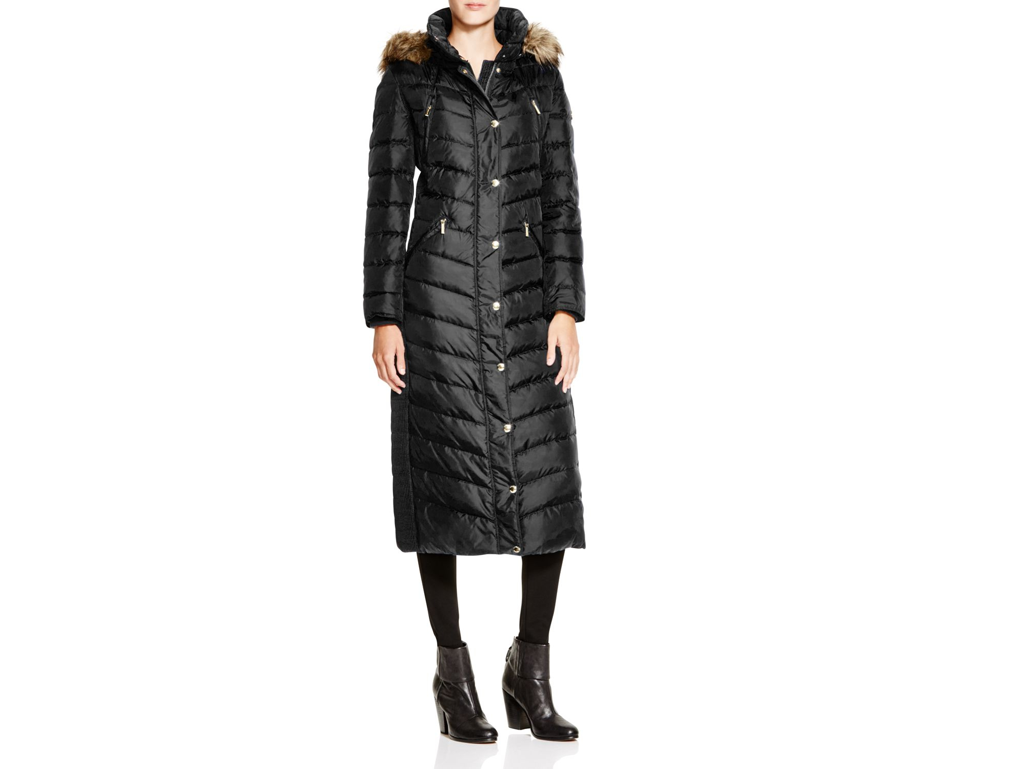 michael kors fur trimmed puffer coat
