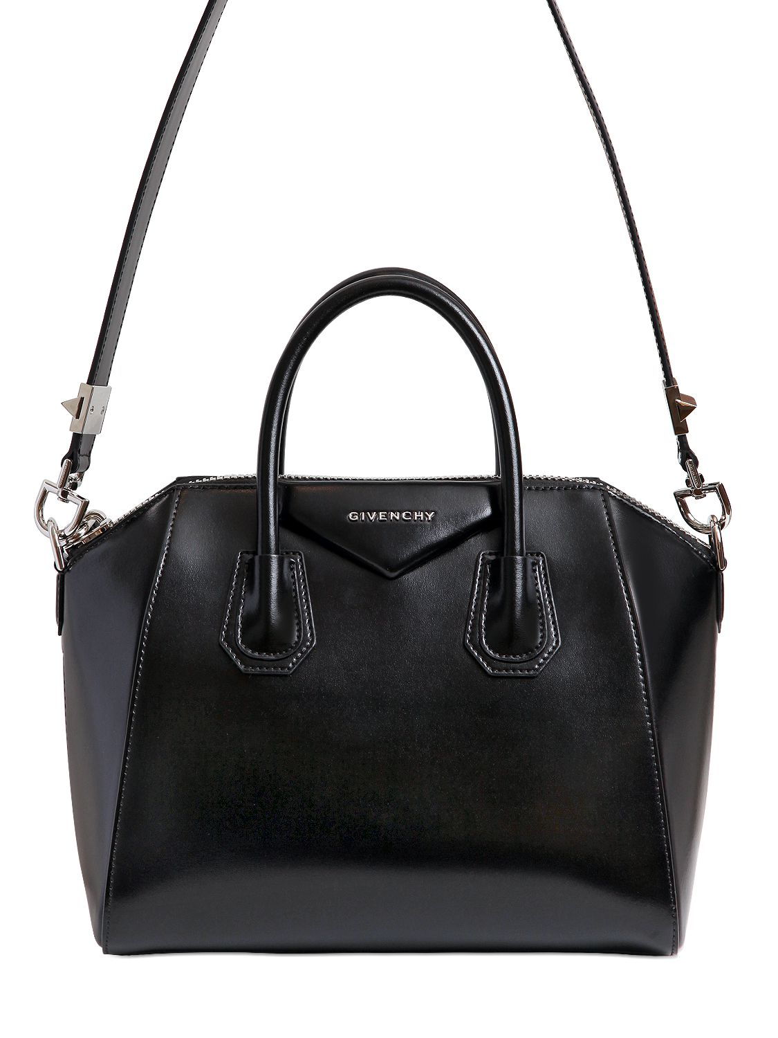 Lyst - Givenchy Small Antigona Shiny Leather Bag in Black