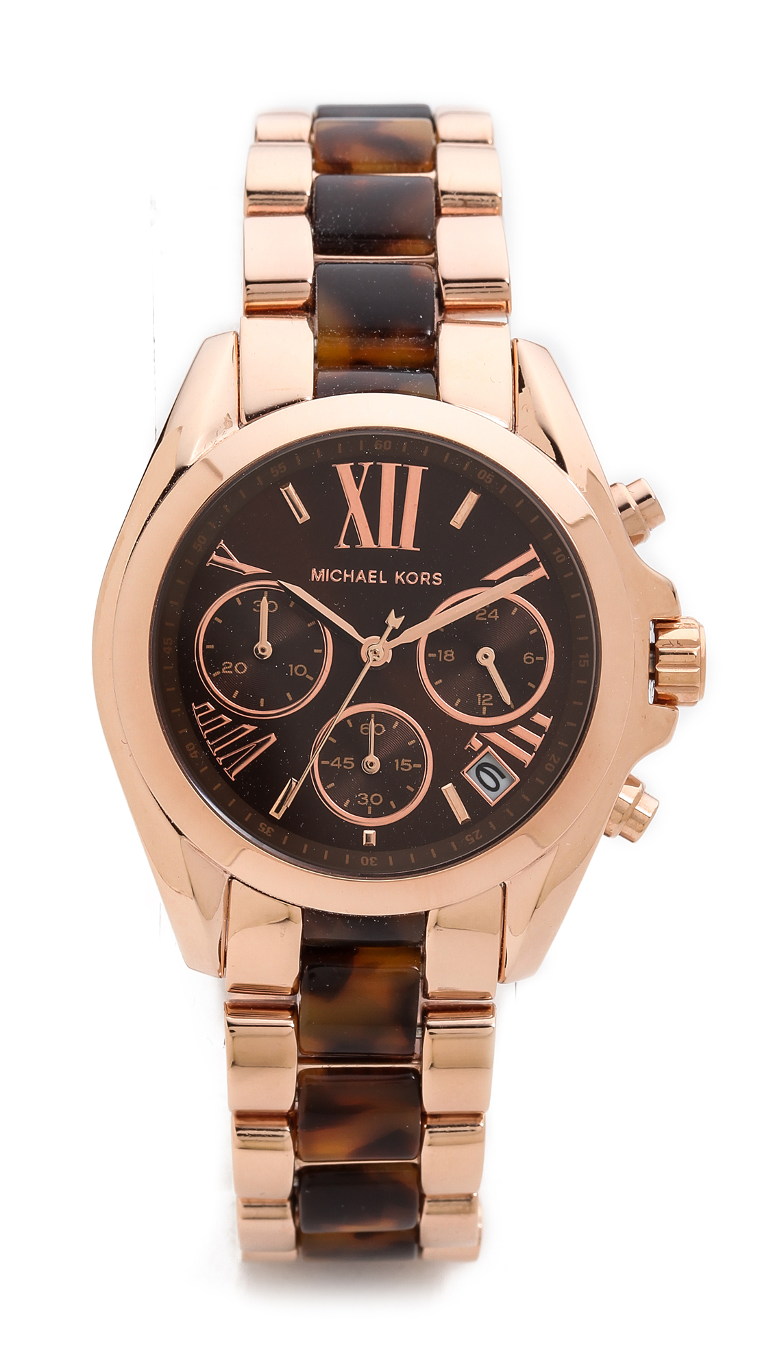 michael kors bradshaw rose tone & pink bracelet smart watch