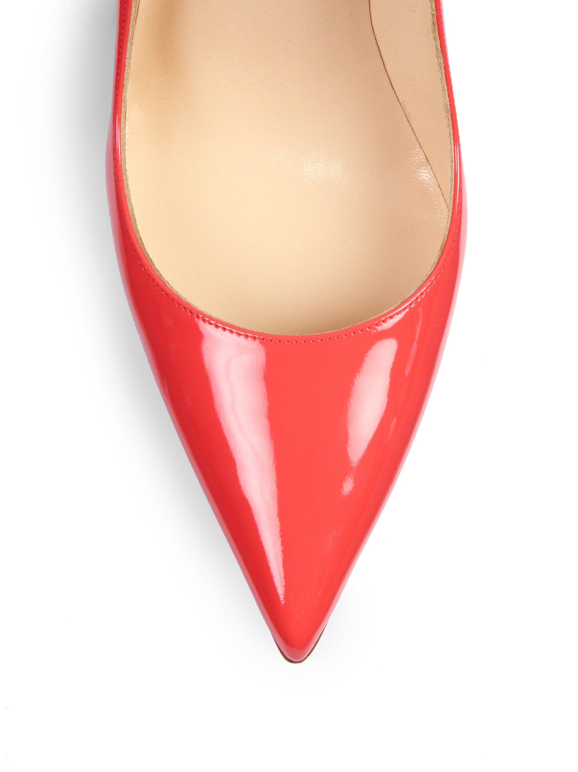 Christian louboutin So Kate Patent Leather Point-Toe Pumps in Red ...