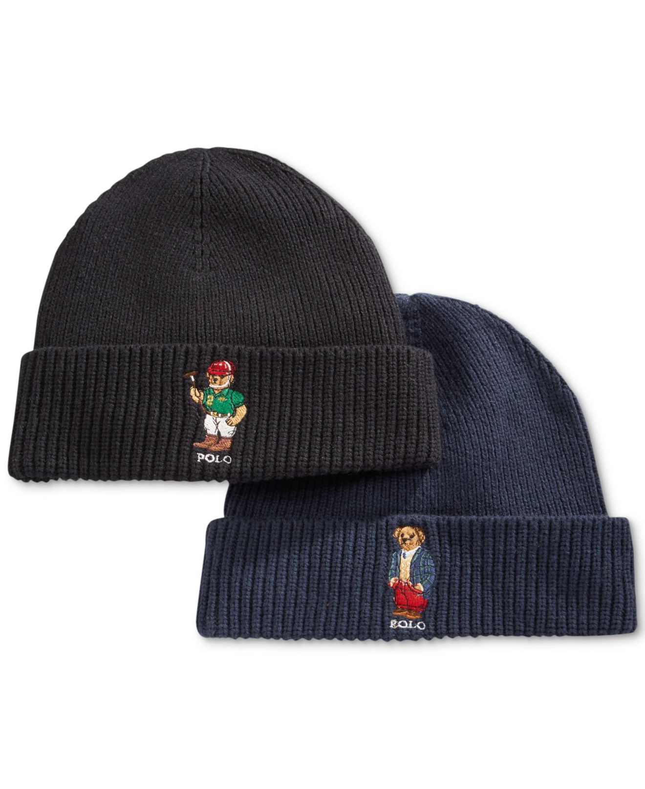 polo bear hat black