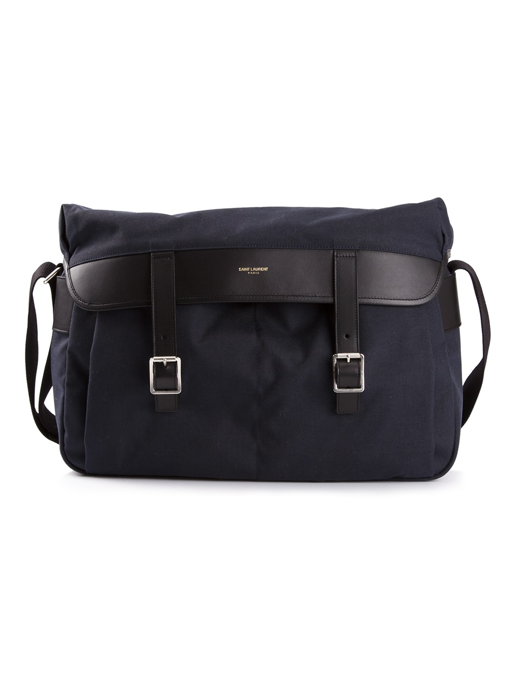 Lyst - Saint Laurent Buckled Messenger Bag in Blue for Men