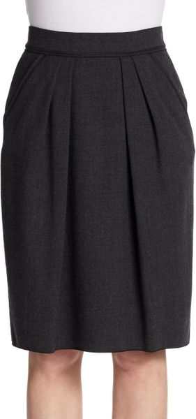 Dolce & Gabbana Pleated Pencil Skirt in Black | Lyst