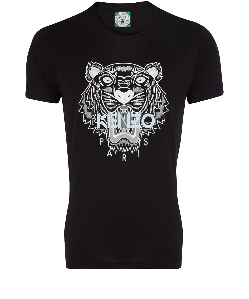Lyst - Kenzo Black Tiger Cotton Tshirt in Black