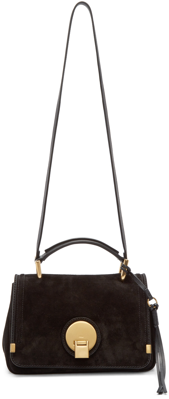 Chlo Indy Small Suede Shoulder Bag in Black | Lyst