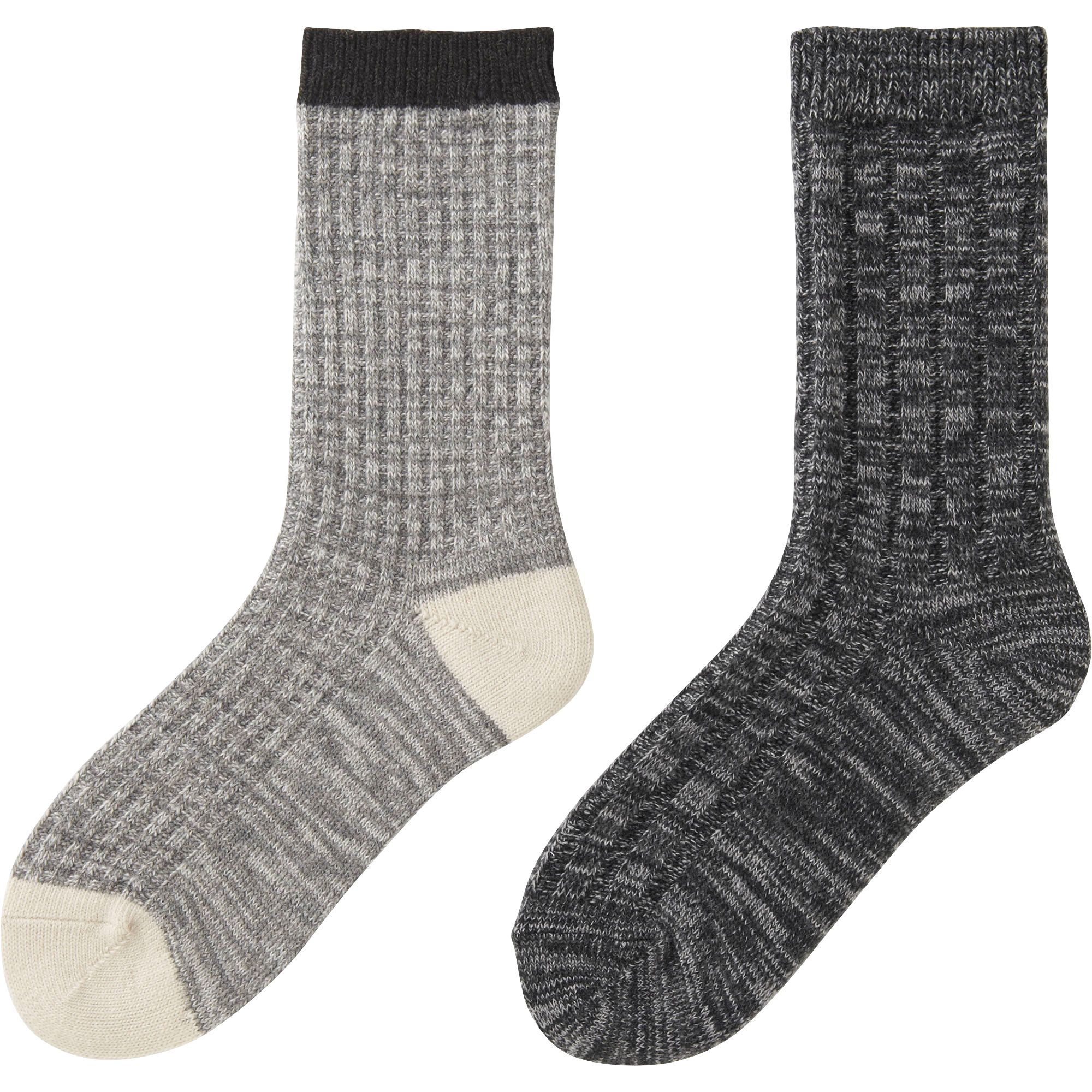 Uniqlo Heattech Socks - 2 Pack (rib Melange) in Gray | Lyst