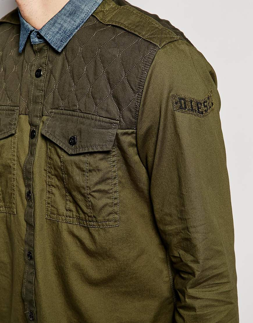 diesel green shirt