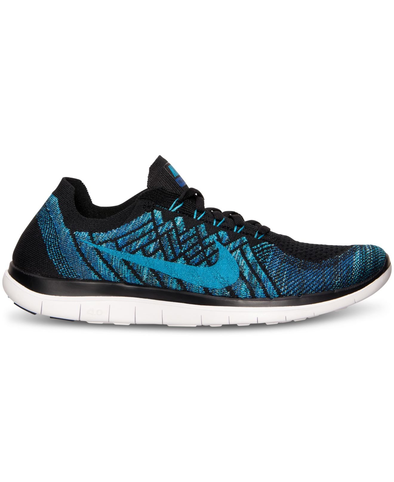 Nike Men's Free 4.0 Flyknit Running Sneakers From Finish Line in Blue ...