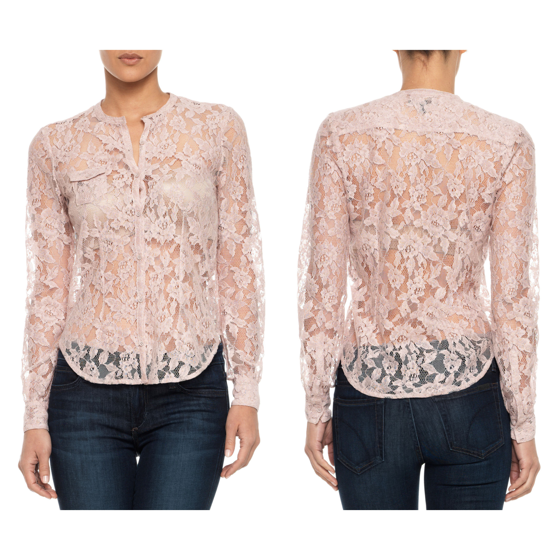 Images of Pink Lace Blouse - Reikian