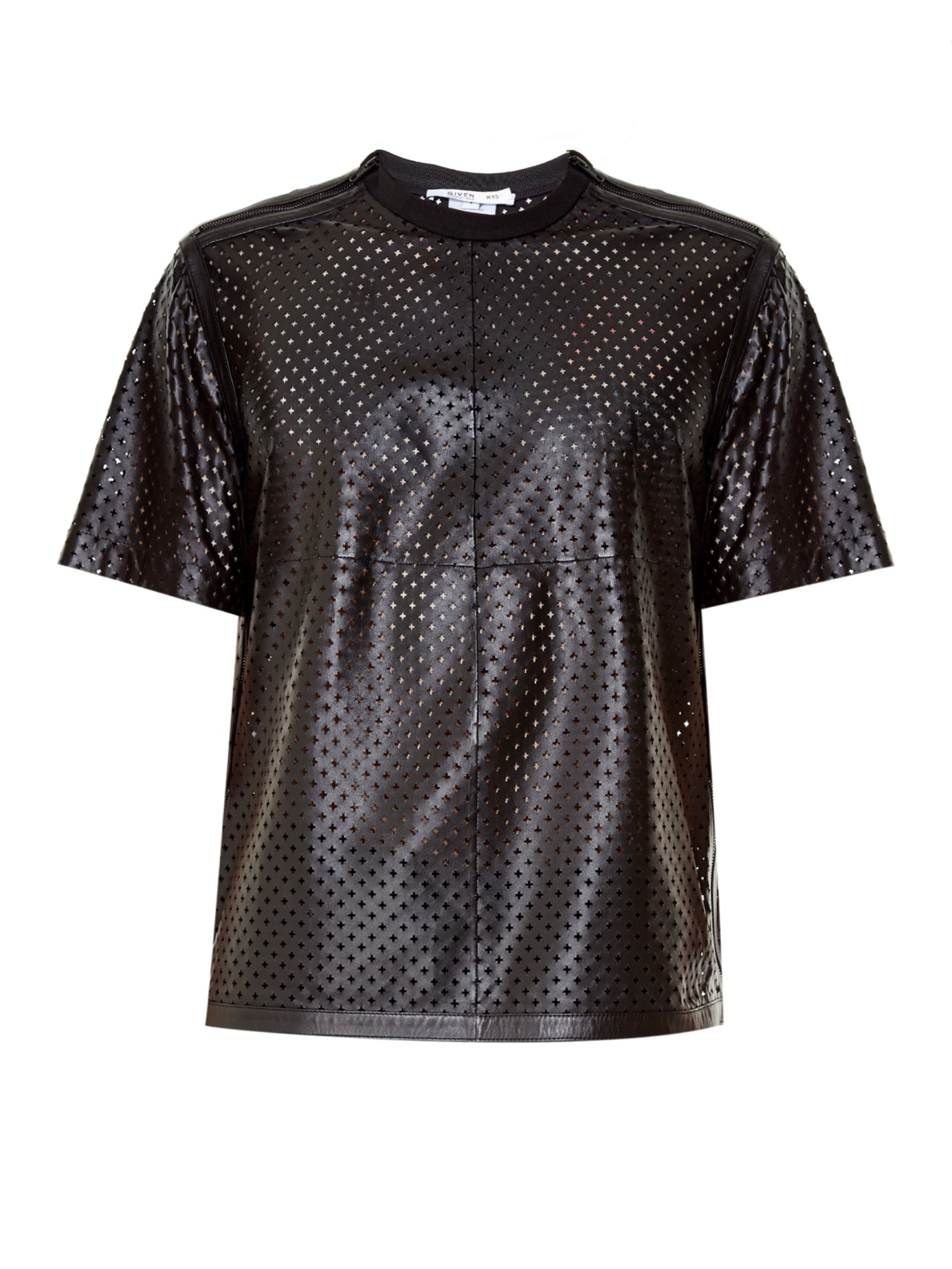 Lyst - Givenchy Laser-cut Leather T-shirt in Black for Men