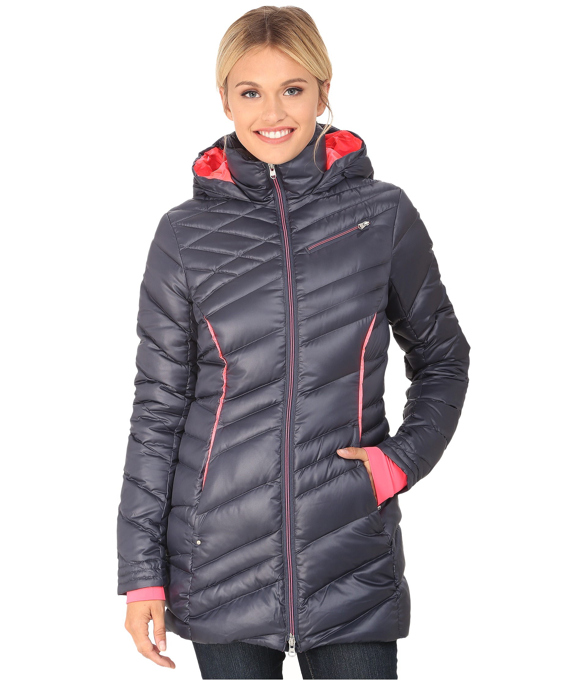 Lyst Spyder Timeless Long Down Jacket in Pink